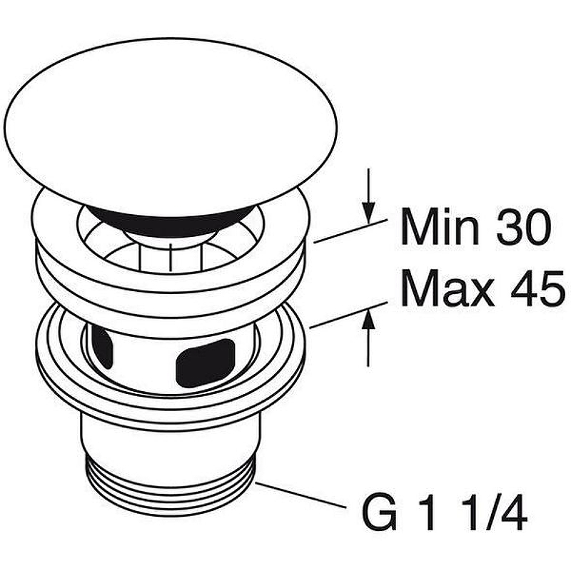 Донный клапан Villeroy&Boch 68080001 Альпийский белый от магазина ЛесКонПром.ру
