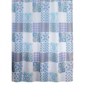 Штора для ванной BATH PLUS Provence 180х200 см текстиль голубая