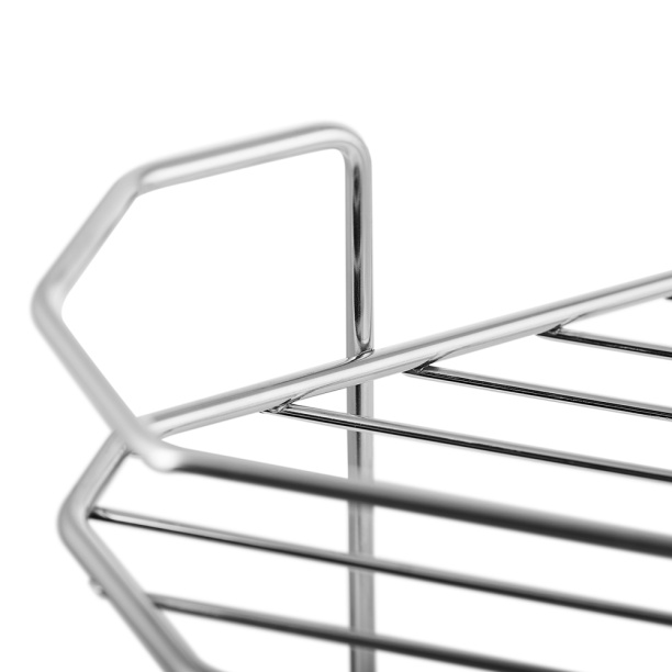 Полка сетчатая ЧМЗ Нюанс 2-ярусная угловая хром от магазина ЛесКонПром.ру