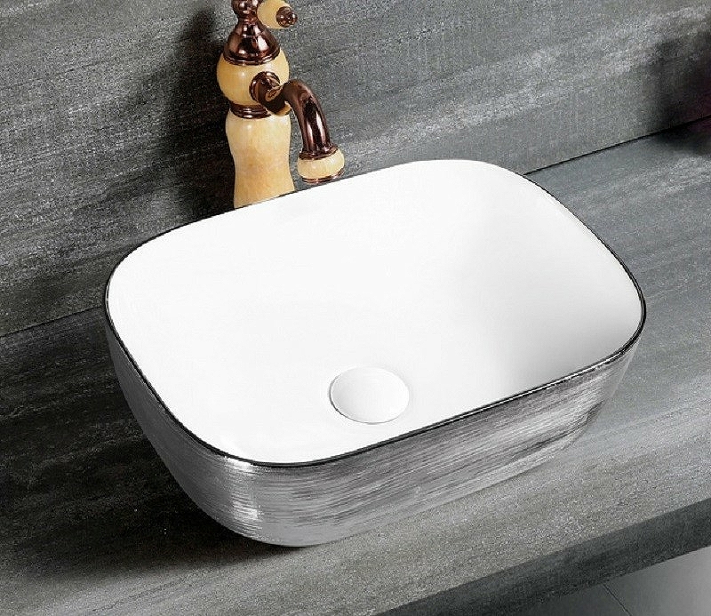 Раковина-чаша CeramaLux 46 D1333H131 Серебро Белая от магазина ЛесКонПром.ру