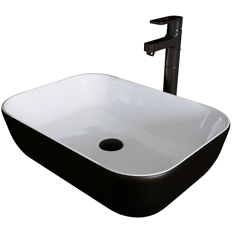 Раковина-чаша Grossman 46 GR-4041BW Белая Черная от магазина ЛесКонПром.ру