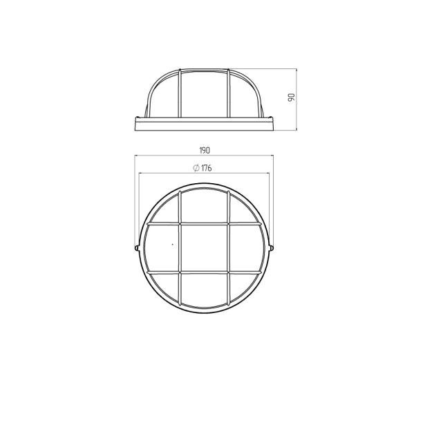 Светильник Свет Круг 1х60 Вт Е27 решетка IP54 бронза от магазина ЛесКонПром.ру