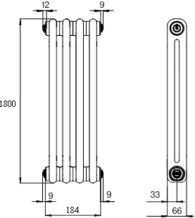 Радиатор стальной Rifar Tubog 1800 4 секции, 2-трубчатый, анторацит матовый от магазина ЛесКонПром.ру