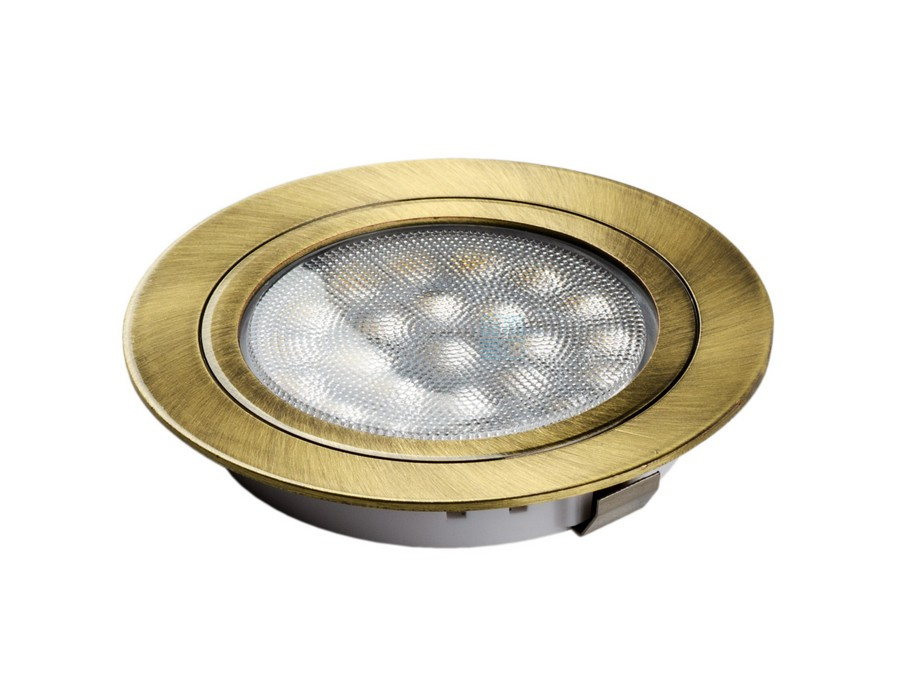 Комплект: Три светодиодных светильника ROUND DY, трансформатор, цвет - бронза, свет- теплый Furnika от магазина ЛесКонПром.ру