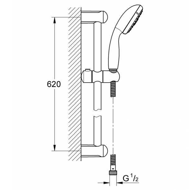 Душевой гарнитур GROHE Ntempesta 100 IV от магазина ЛесКонПром.ру