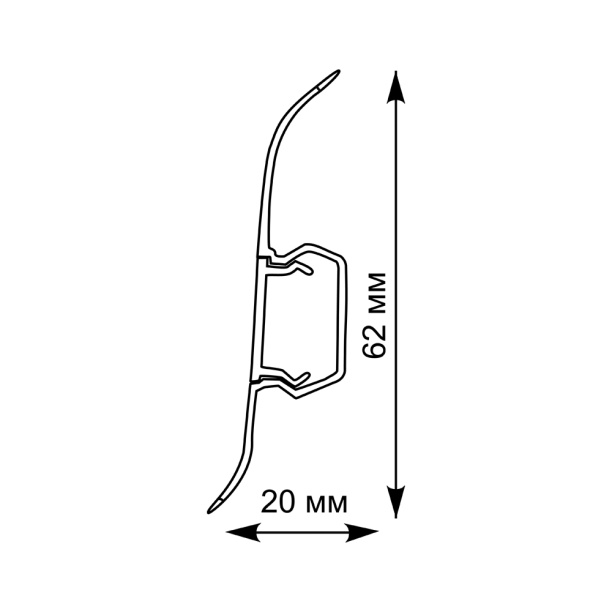 Плинтус напольный ПВХ Lider 62 №200 Венге 2500х62х20 мм купить в ...