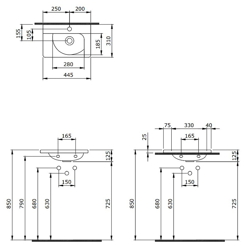 Раковина Berges Small 45 182008 Белая глянцевая от магазина ЛесКонПром.ру
