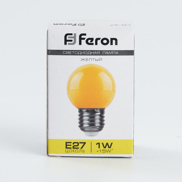 Светодиодная лампа Feron 1 Вт E27 желтая матовая от магазина ЛесКонПром.ру