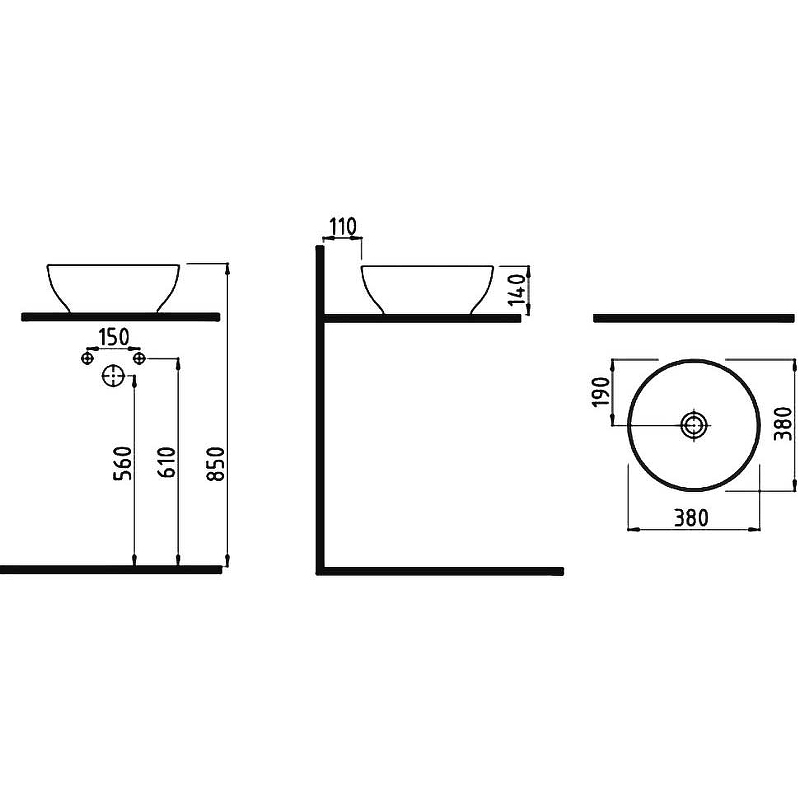 Раковина-чаша Bien Motto 38 MTLG03802FD0W5000 Белая от магазина ЛесКонПром.ру