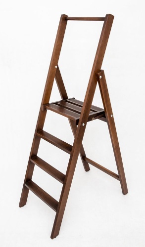 Стремянка деревянная Hoz-Block Батя 4 ступени Венге (арт. СДБ-4В) от магазина ЛесКонПром.ру