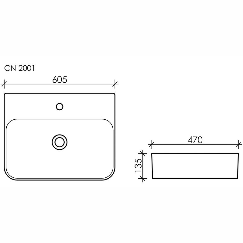 Раковина Ceramica Nova Aura 60 CN2001 Белая от магазина ЛесКонПром.ру