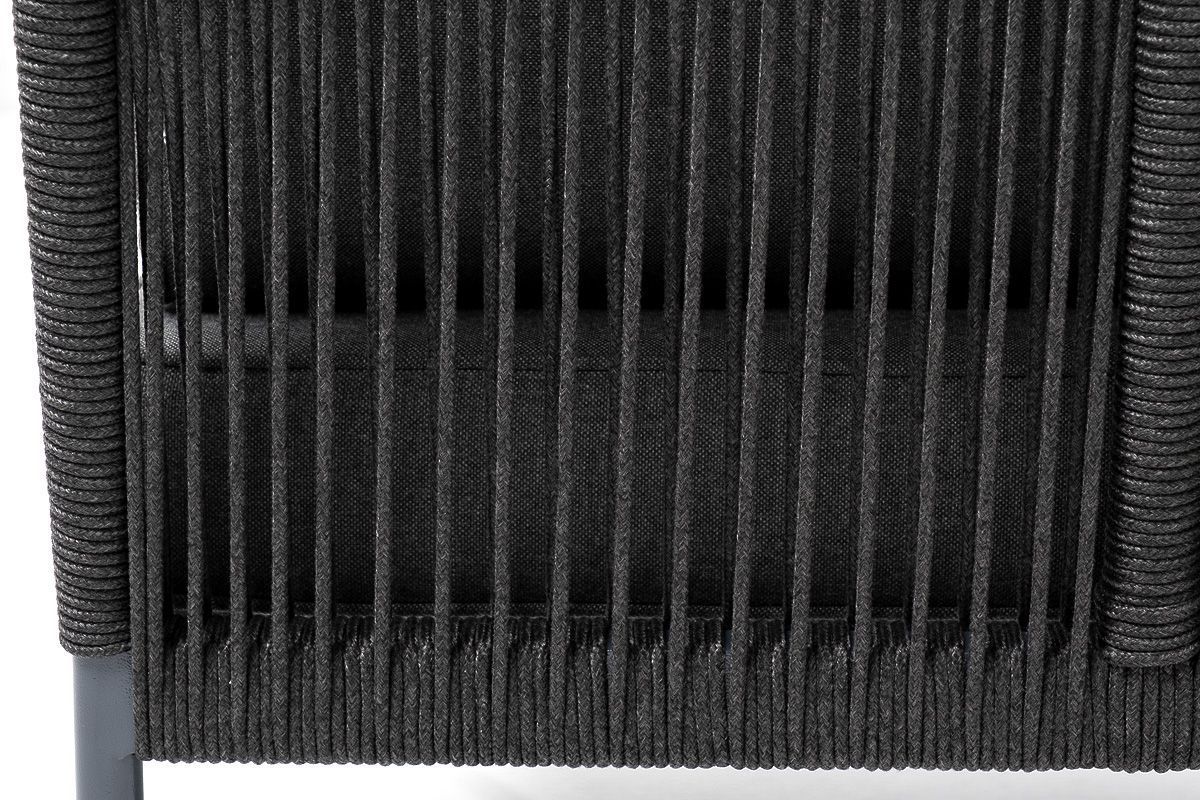 "Канны" модуль диванный угловой плетеный из роупа (веревки) темно-серый от магазина ЛесКонПром.ру