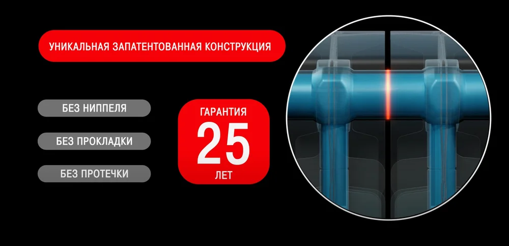 Радиатор биметаллический Rifar Monolit 350 7 секций от магазина ЛесКонПром.ру