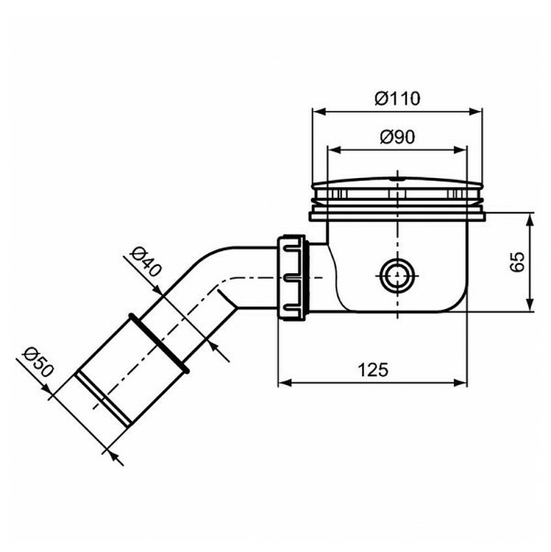 Сифон для душевого поддона Ideal Standard J3417AA Хром от магазина ЛесКонПром.ру