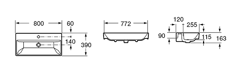 Раковина Roca Oleta 80 3274C500Y Белая от магазина ЛесКонПром.ру