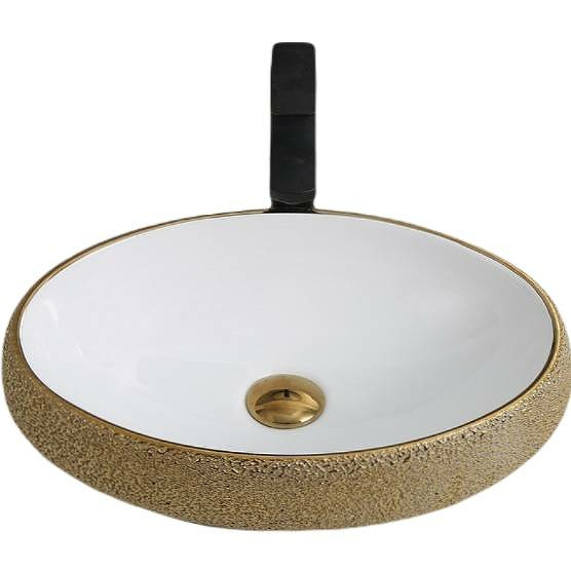 Раковина-чаша CeramaLux 49 433J Бело-золотая от магазина ЛесКонПром.ру