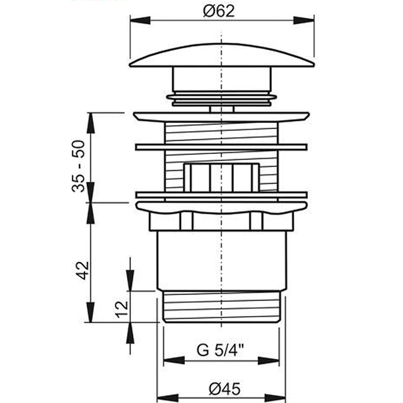 Донный клапан Ravak X01437 Сlick-Сlack Хром от магазина ЛесКонПром.ру