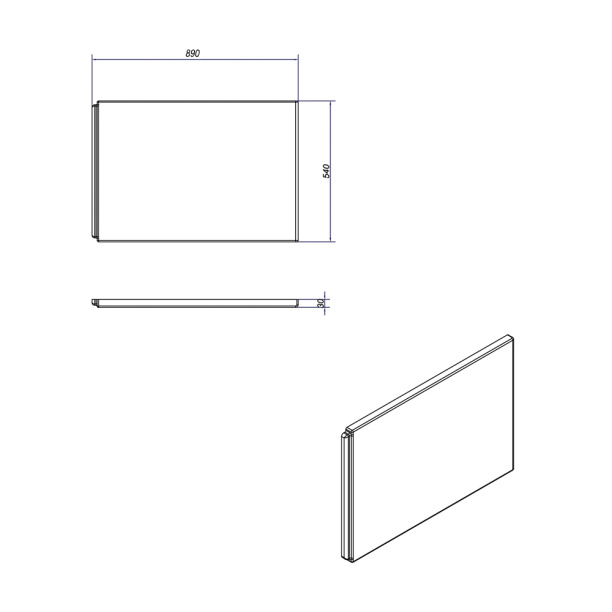 Панель для ванны Cersanit Virgo 90 см боковая от магазина ЛесКонПром.ру