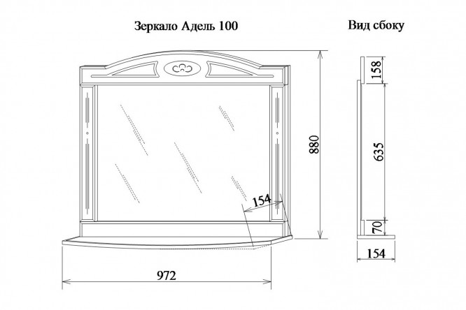 Зеркало с полкой Sanflor Адель 80353298 от магазина ЛесКонПром.ру