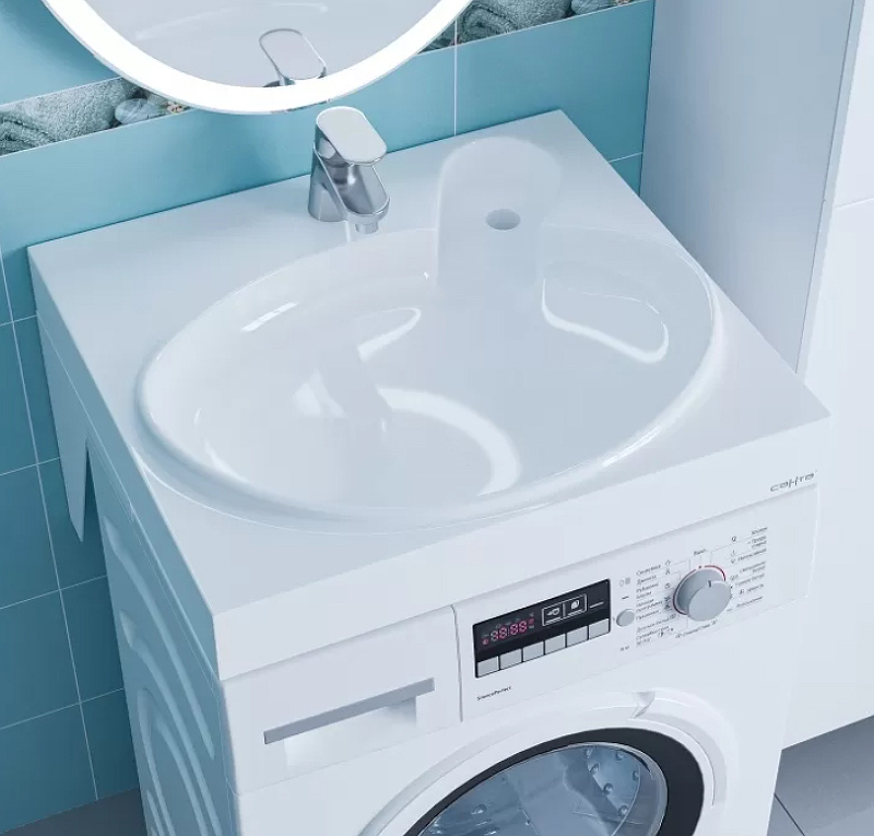 Раковина СанТа Сатурн 60 900126 на стиральную машину Белая от магазина ЛесКонПром.ру