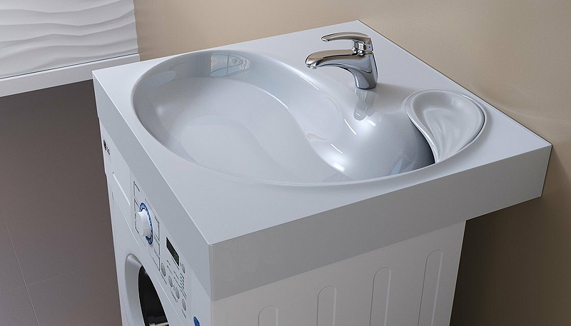 Раковина Andrea Buta 60 4650002681019 на стиральную машину Белая от магазина ЛесКонПром.ру