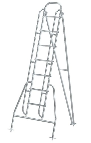 СТРЕМЯНКА  САДОВАЯ АЛЮМИНИЕВАЯ С ОТКИДНОЙ ОПОРОЙ MEGAL ЛСАСОО от магазина ЛесКонПром.ру