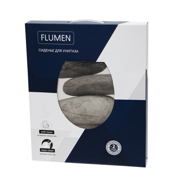 Сиденье для унитаза FLUMEN Стоун с микролифтом от магазина ЛесКонПром.ру