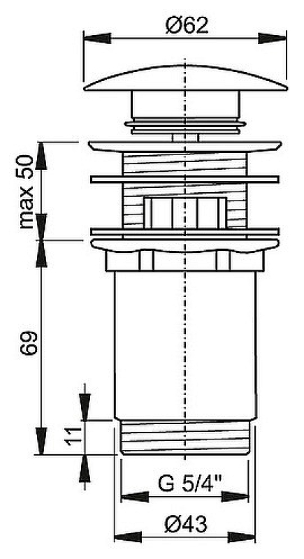 Донный клапан Alcaplast A392C click-clack Хром от магазина ЛесКонПром.ру