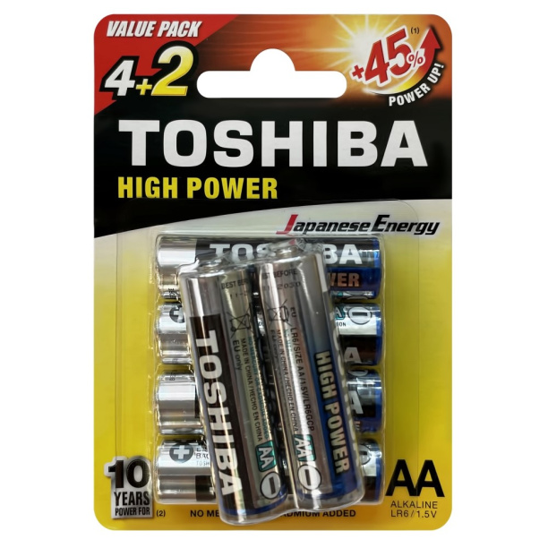 Батарейка TOSHIBA High Power LR6(AА) 6 шт от магазина ЛесКонПром.ру