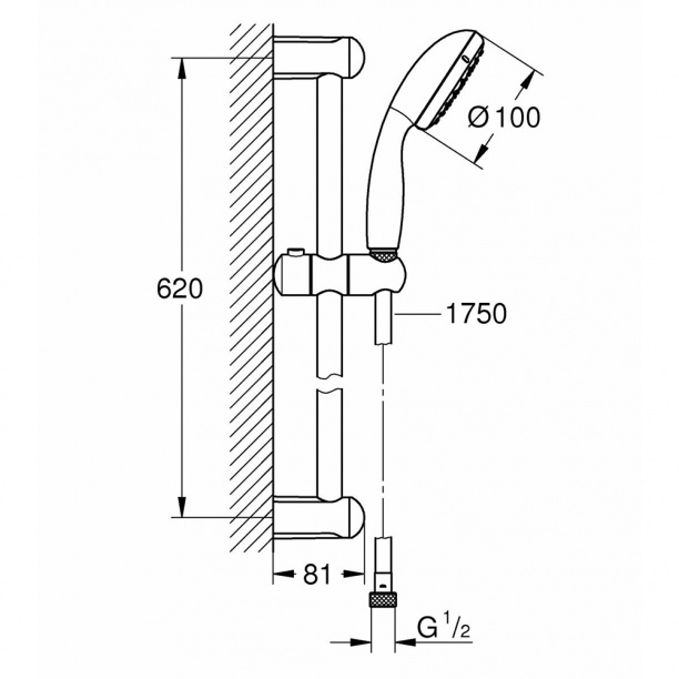 Душевой гарнитур GROHE Ntempesta 100 I от магазина ЛесКонПром.ру
