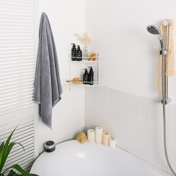 Полка сетчатая ЧМЗ 2 ярусная угловая белая от магазина ЛесКонПром.ру