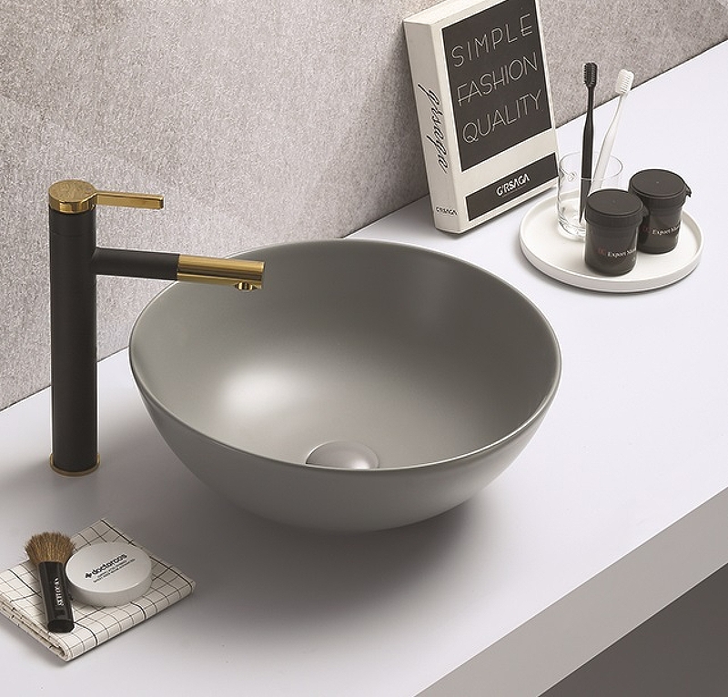 Раковина-чаша CeramaLux 41 104MH-5 Светло-серая от магазина ЛесКонПром.ру