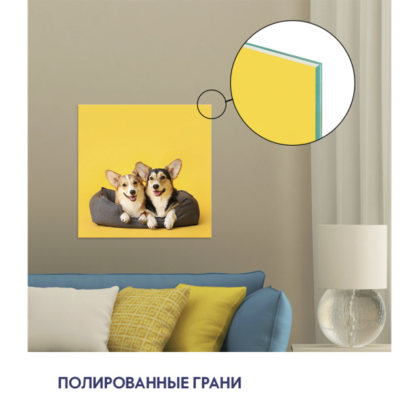 Картина на стекле 30х30 см Волк от магазина ЛесКонПром.ру