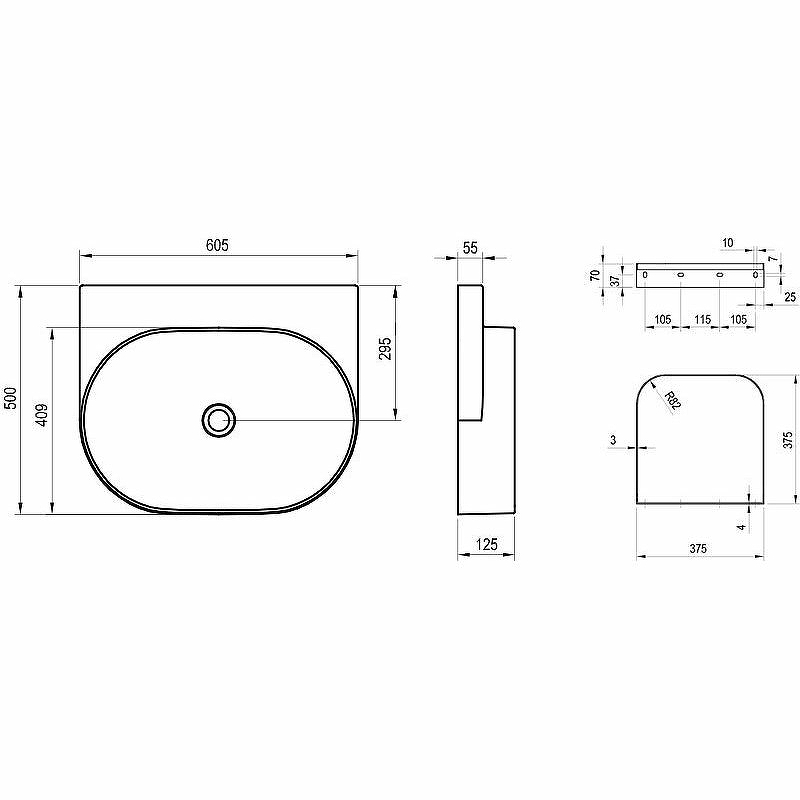 Раковина Ravak Yard 60 XJX01060000 Белая от магазина ЛесКонПром.ру