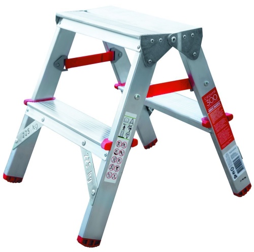 Стремянка алюминиевая двухсторонняя профессиональная 225 кг. Новая Высота 2 ступени (арт. 3120202) от магазина ЛесКонПром.ру