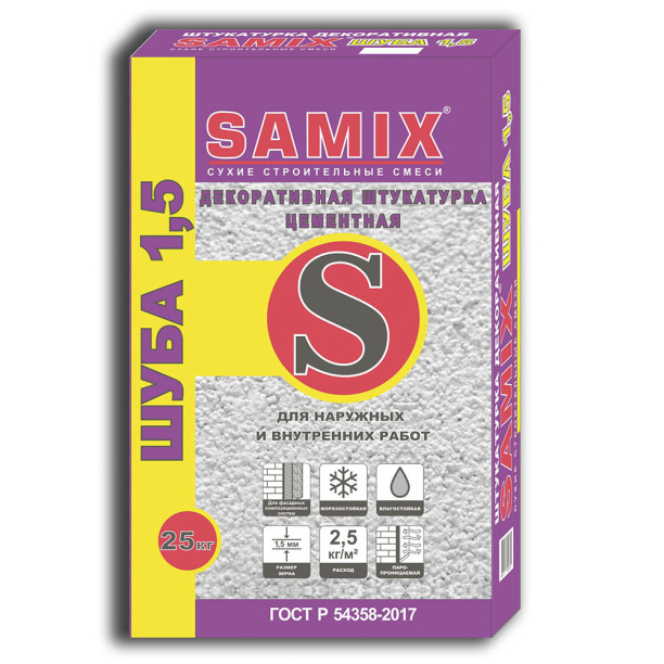 Штукатурка декоративная SAMIX Шуба 25 кг от магазина ЛесКонПром.ру