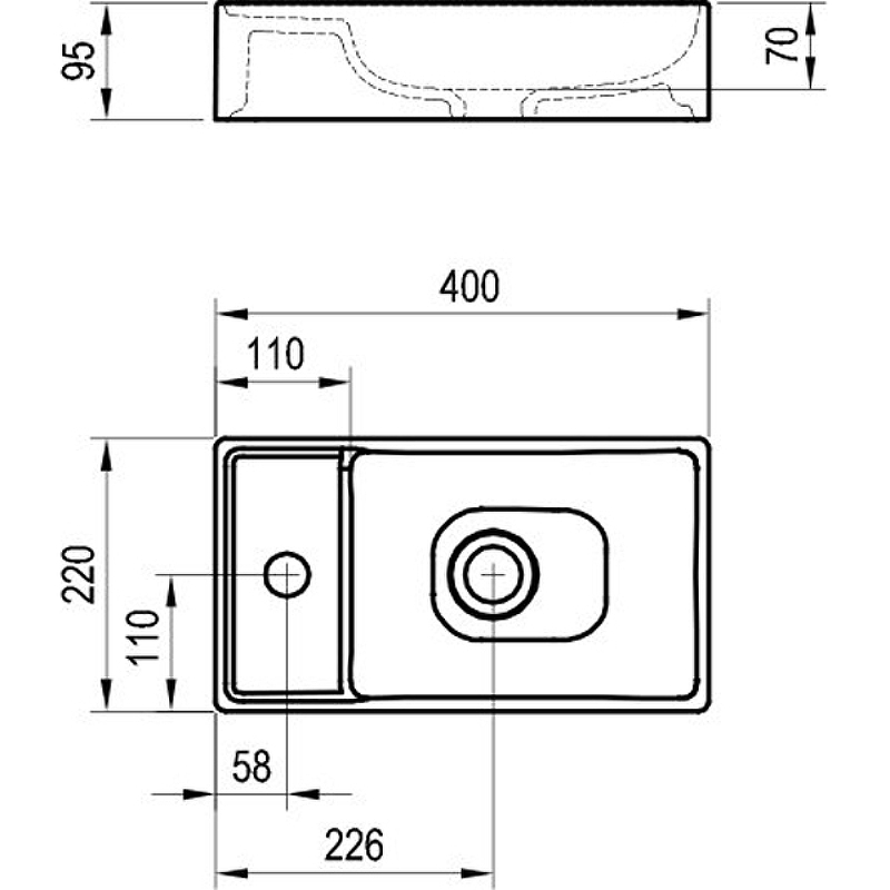 Раковина Ravak Veda Slim 40 XJX01240000 Белая от магазина ЛесКонПром.ру