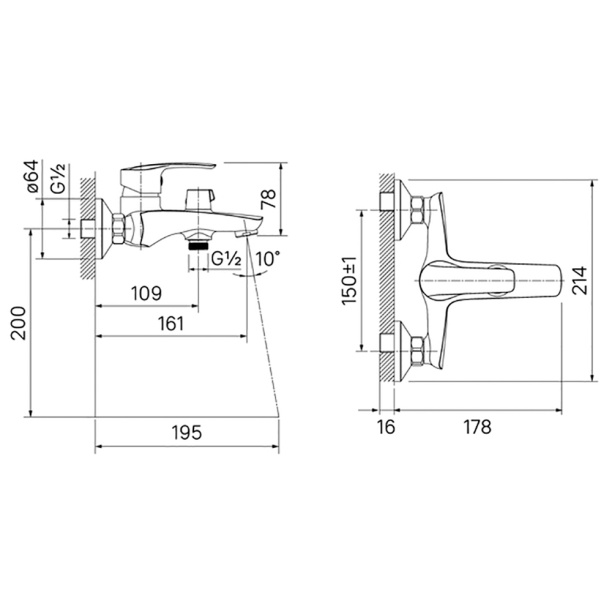 Смеситель для ванны IDDIS Ray от магазина ЛесКонПром.ру
