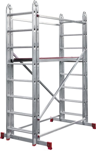 Алюминиевая Вышка-тура многофункциональная  НОВАЯ ВЫСОТА с рабочей высотой до 4,4 м. Арт. 2440226 от магазина ЛесКонПром.ру