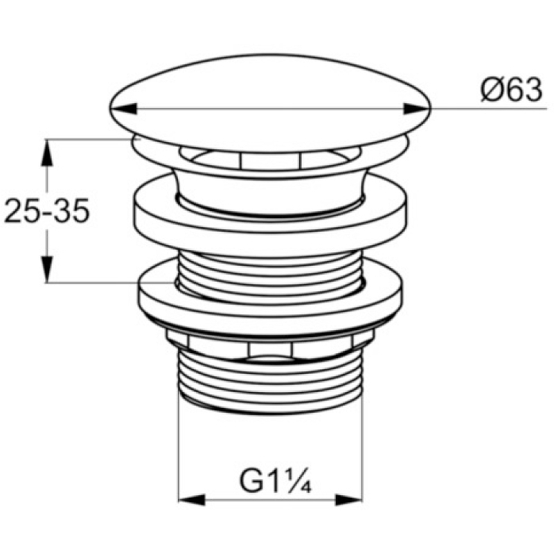Донный клапан Kludi Plus 1042805-00 Хром от магазина ЛесКонПром.ру