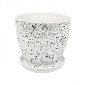 Горшок керамический Терраццо белый d17,5 см h16 см 2,4 л