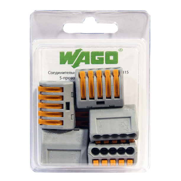 Клемма WAGO 5-проводная 5 шт от магазина ЛесКонПром.ру