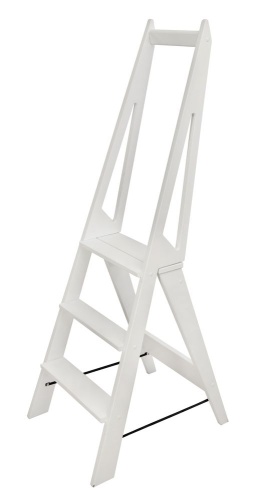 Стремянка деревянная Hoz-Block Стиль 3 ступени Белая (арт. СДС-3Б) от магазина ЛесКонПром.ру