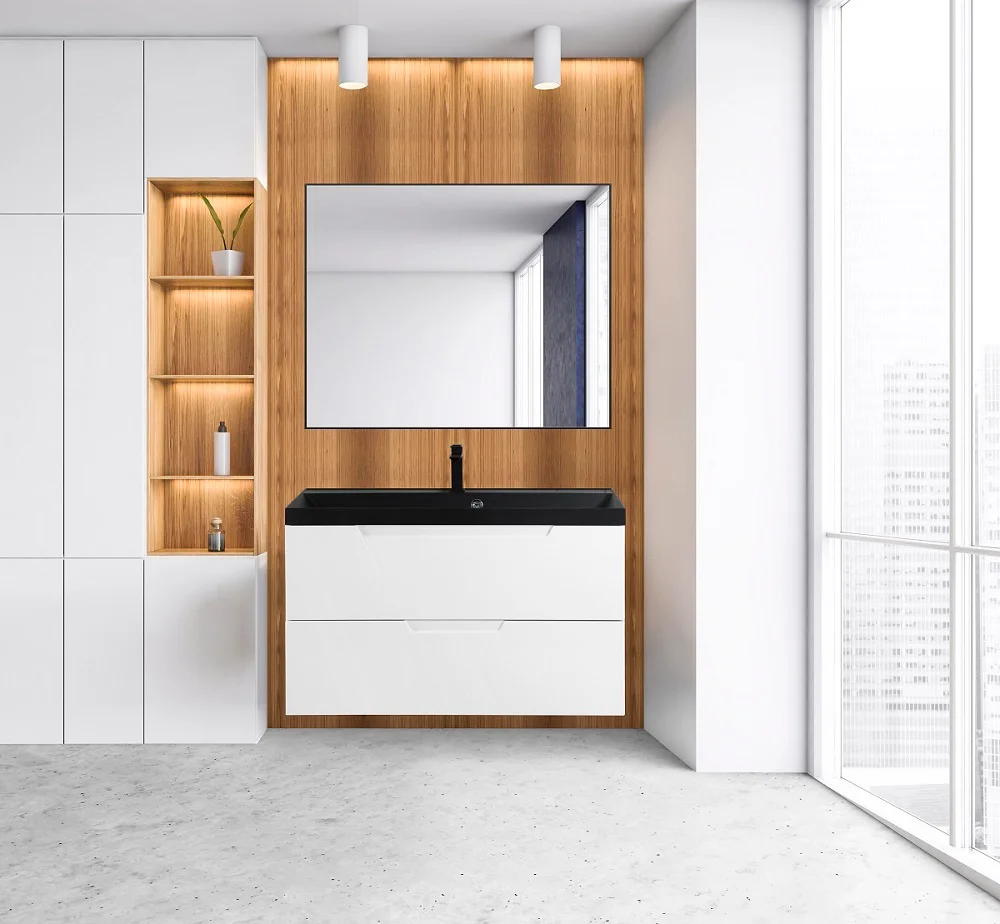 Зеркало BelBagno SPC-AL-1000-800 Nero от магазина ЛесКонПром.ру