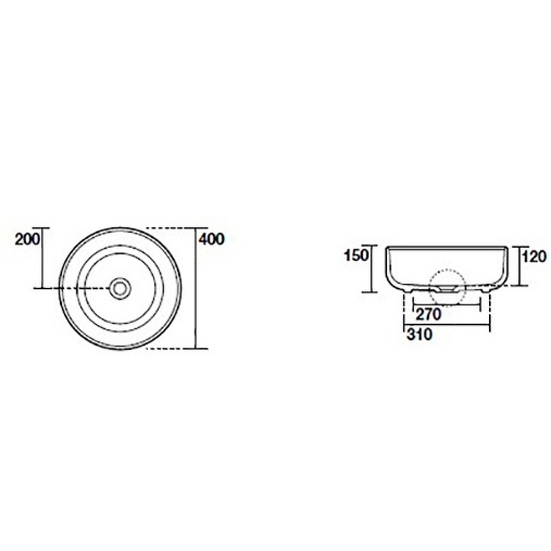 Раковина-чаша Kerasan Nolita 40 534481 Nocciola от магазина ЛесКонПром.ру
