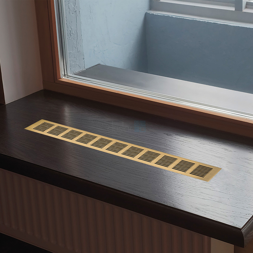 Решетка вентиляционная 500х60 мм, золото Duslar от магазина ЛесКонПром.ру