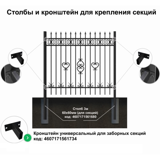 Секция ограждения Вилфорд 1,9х2 м от магазина ЛесКонПром.ру