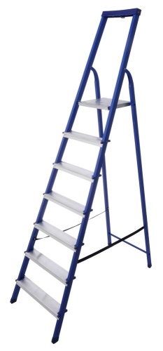 Стремянка стальная окрашенная с алюминиевыми ступенями STAIRS 7 ступеней (арт. CS 07 LX) от магазина ЛесКонПром.ру