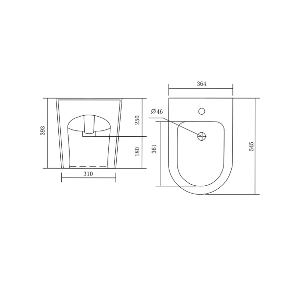 Биде Aquatek Оберон подвесное от магазина ЛесКонПром.ру