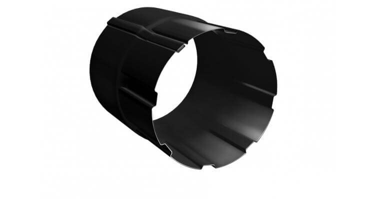 Соединитель трубы Grand Line 125/90 D=90 Gr-double RAL 9005 от магазина ЛесКонПром.ру